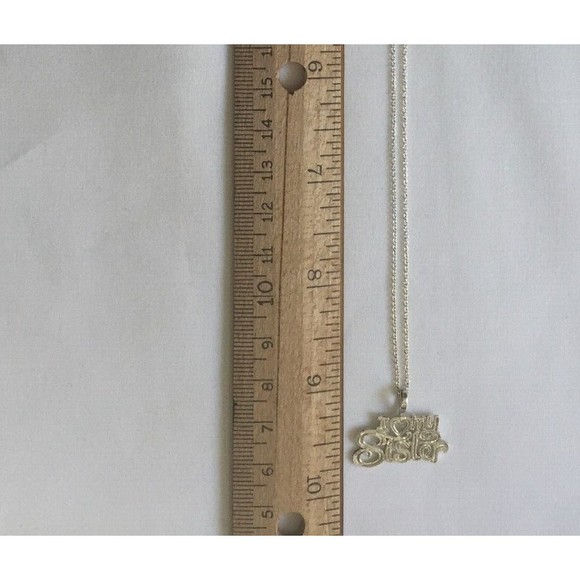 "I Love My Sister" Sterling Silver .925 18" Necklace - Picture 5 of 7